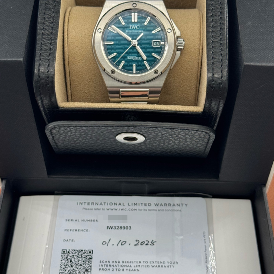 2025 Brand New IWC - IW328903 Ingenieur Automatic 40 Stainless Steel / Aqua Blue