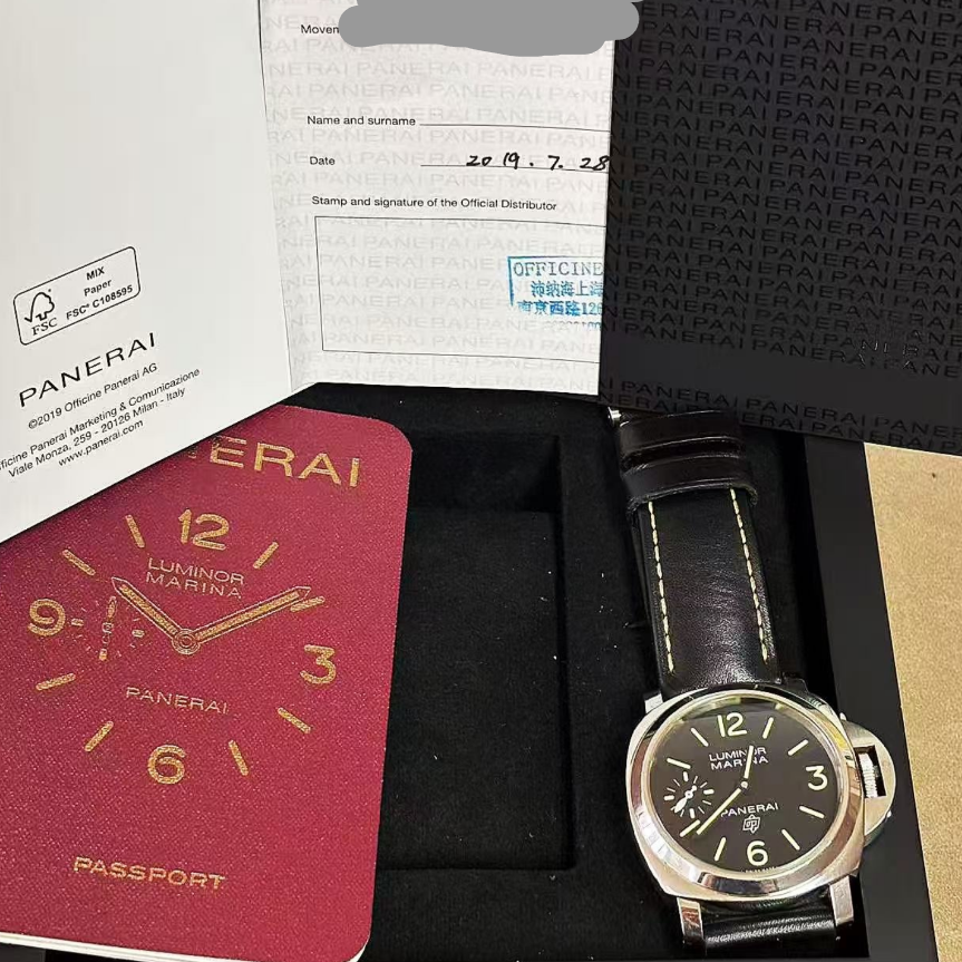 2019 Pre-owned Panerai - PAM00776 Luminor Marina Logo 3 Days Black