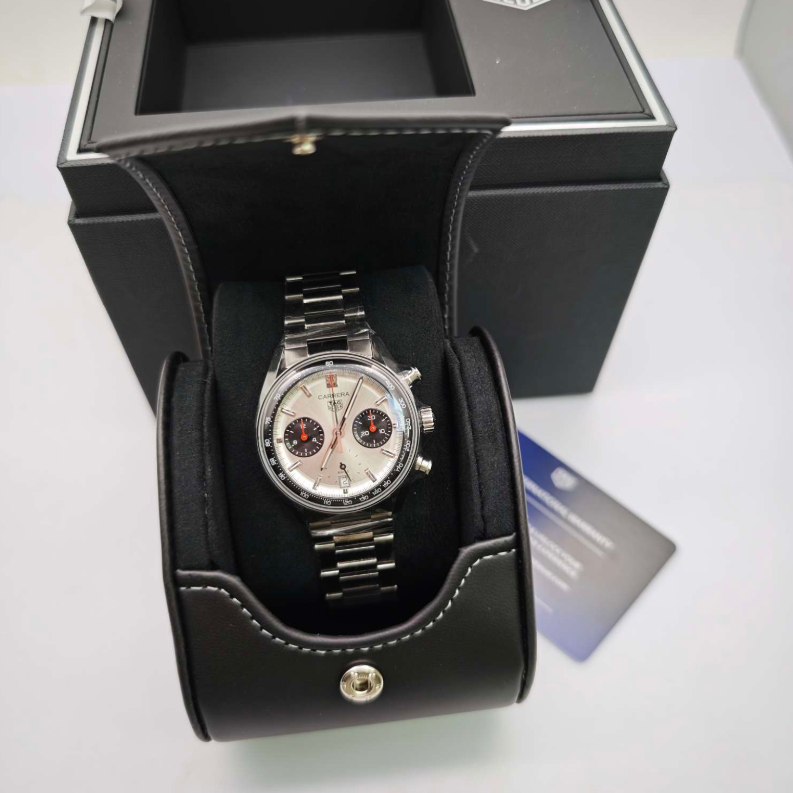 2025 New TAG Heuer - CBS2216.BA0041 Carrera Chronograph Glass Box Stainless Steel / Panda / Bracelet