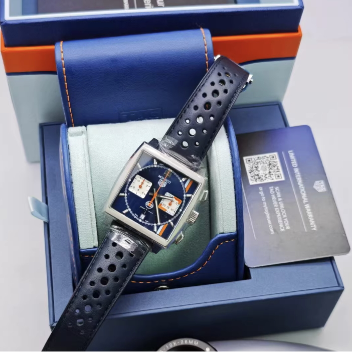 2025 New TAG Heuer - CBL2115.FC6494 Monaco Calibre Heuer 02 Stainless Steel / Gulf