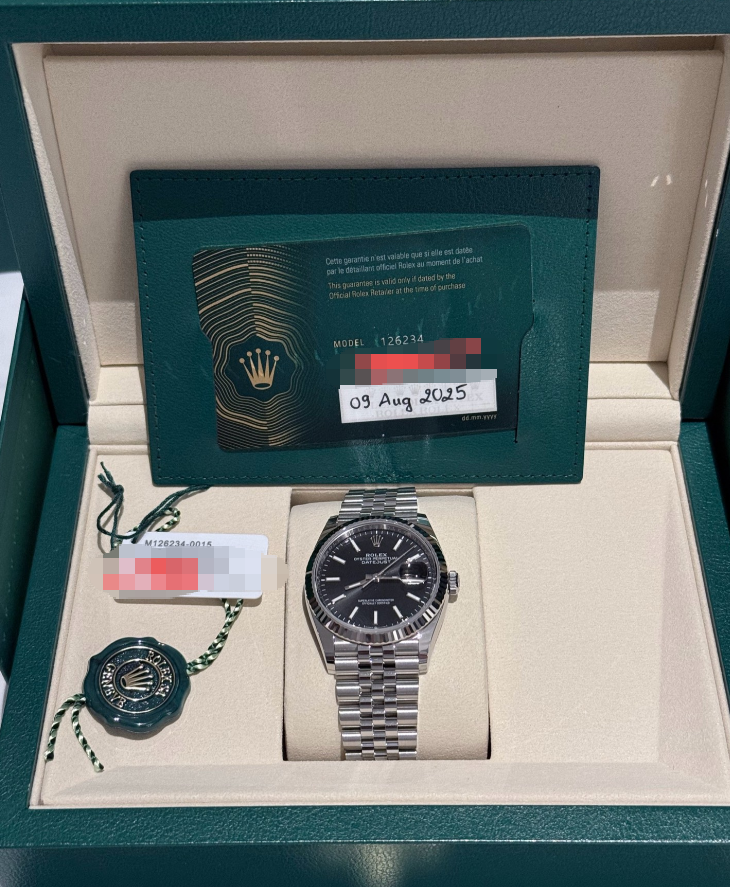 2025 Brand New Rolex - 126234-0015 Datejust 36 Stainless Steel / Fluted / Black / Jubilee