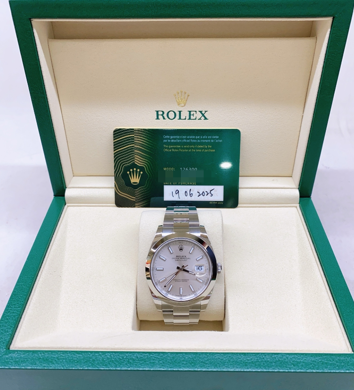 2025 Brand New Rolex - 126300-0003 Datejust 41 Stainless Steel Smooth / Oyster / Silver