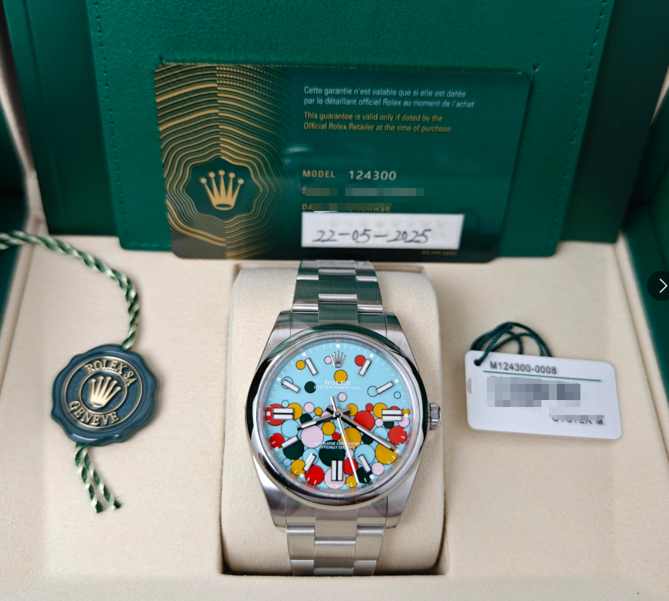 2025 Brand New Rolex - 124300-0008 Oyster Perpetual 41 Stainless Steel / Turquoise Celebration