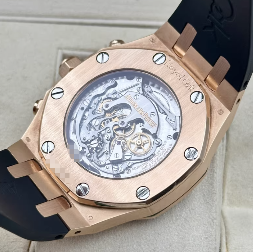 Watch ONLY Pre-owned Audemars Piguet - 25977OR.OO.D002CR.01 Royal Oak Tourbillon Chronograph Pink Gold / Black / Strap