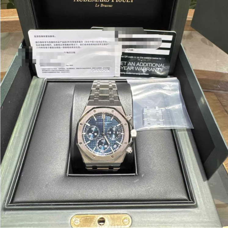 2022 Pre-owned Audemars Piguet - 26240ST.OO.1320ST.01 Royal Oak Chronograph 41 Stainless Steel / Blue / 50th Anniversary