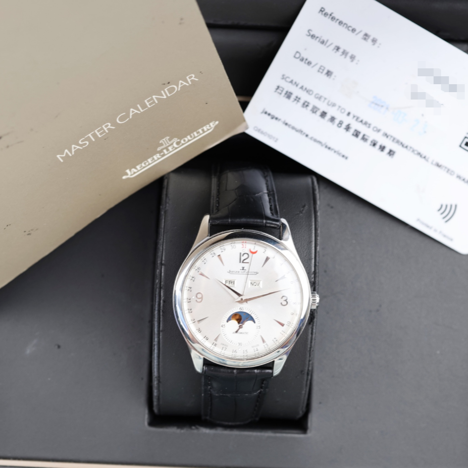 2021 Pre-owned Jaeger-LeCoultre - 1558420 Master Calendar Stainless Steel / Silver / Alligator