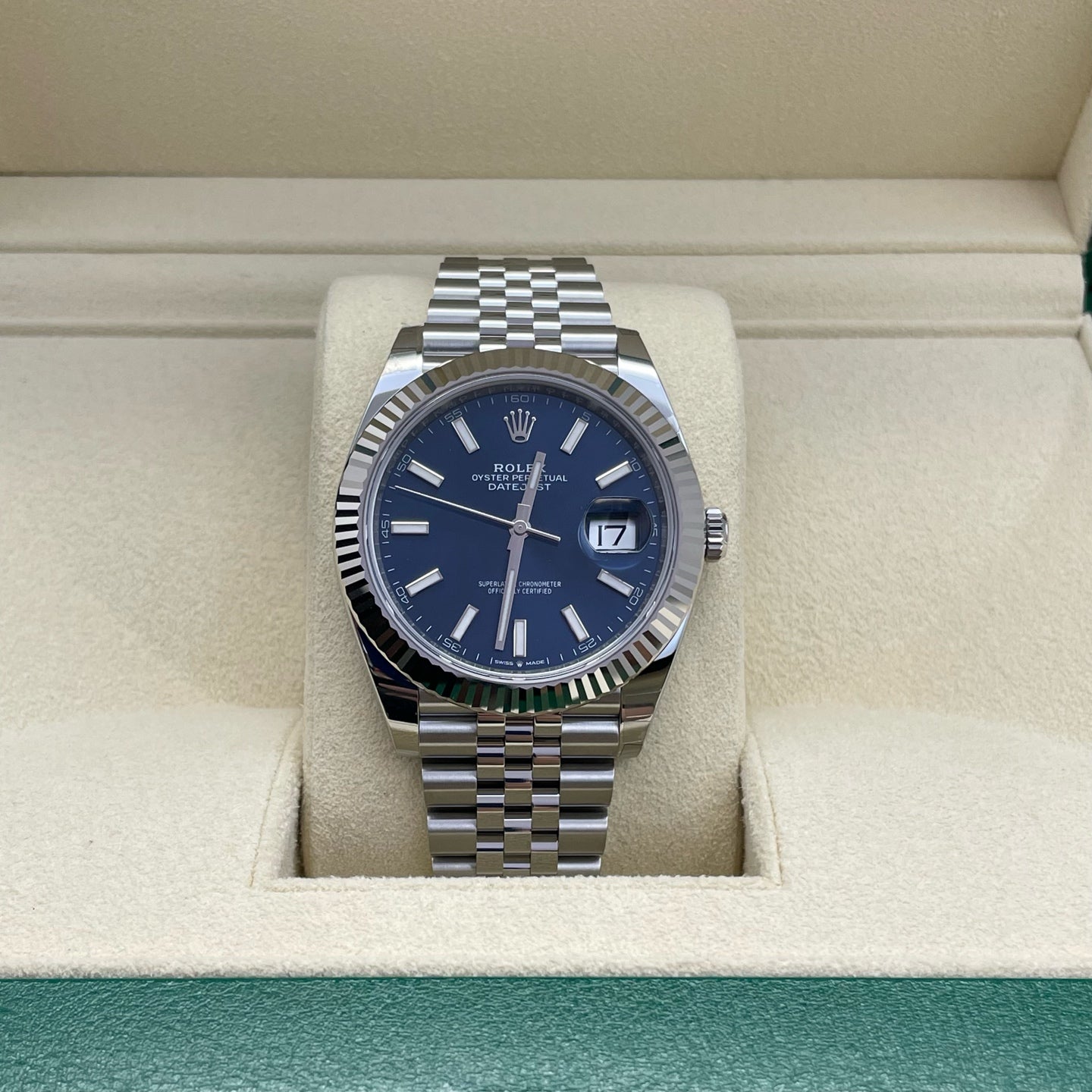 2025 Brand New Rolex - 126334-0002 Datejust 41 Stainless Steel Fluted / Jubilee / Blue