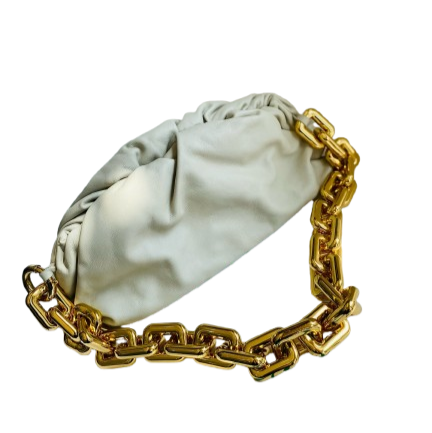 Bottega Veneta Chain Pouch Leather Handbag In White