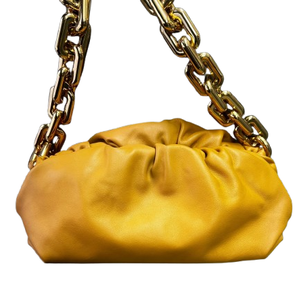 Bottega Veneta Chain Pouch Leather Handbag In Yellow