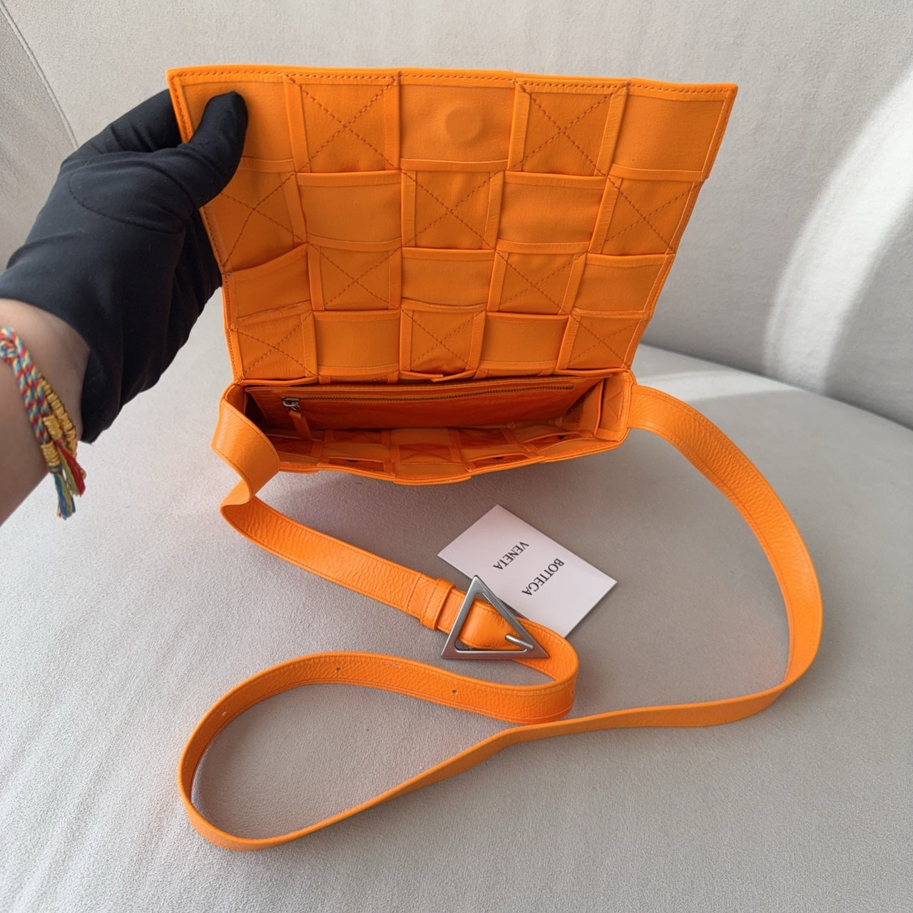 Bottega Veneta Cassette Padded Crossbody Bag In Orange