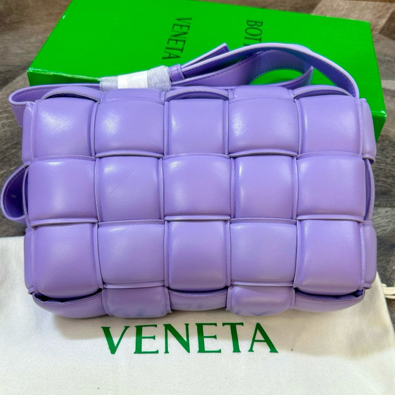 Bottega Veneta Cassette Padded Crossbody Bag In Lavender Purple