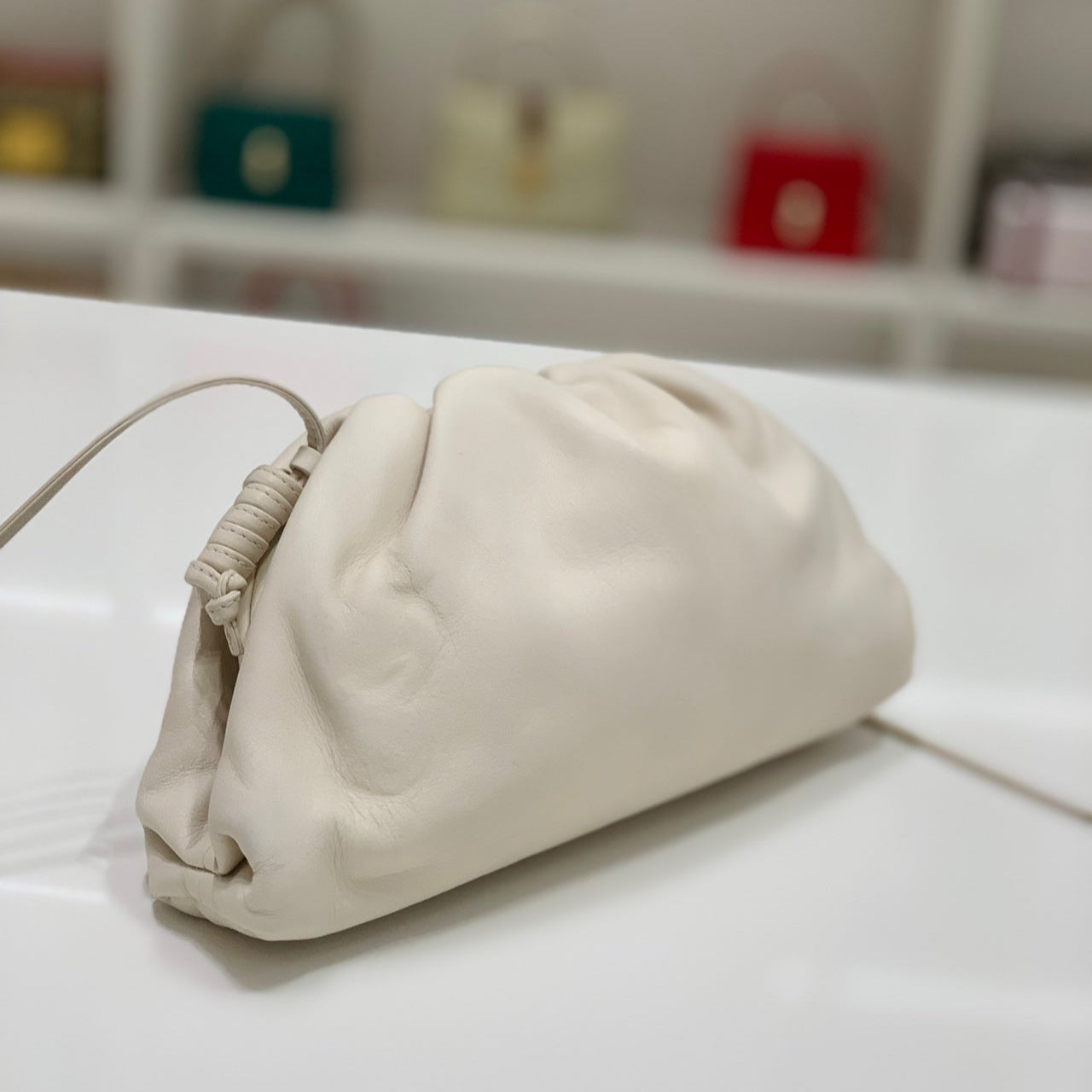 Bottega Veneta Mini Pouch Clutch Bag In White