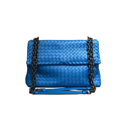 Bottega Veneta Intrecciato Olimpia Bag In Blue