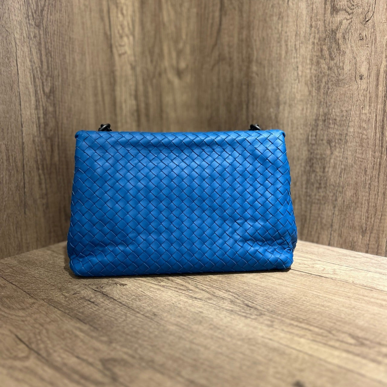 Bottega Veneta Intrecciato Olimpia Bag In Blue