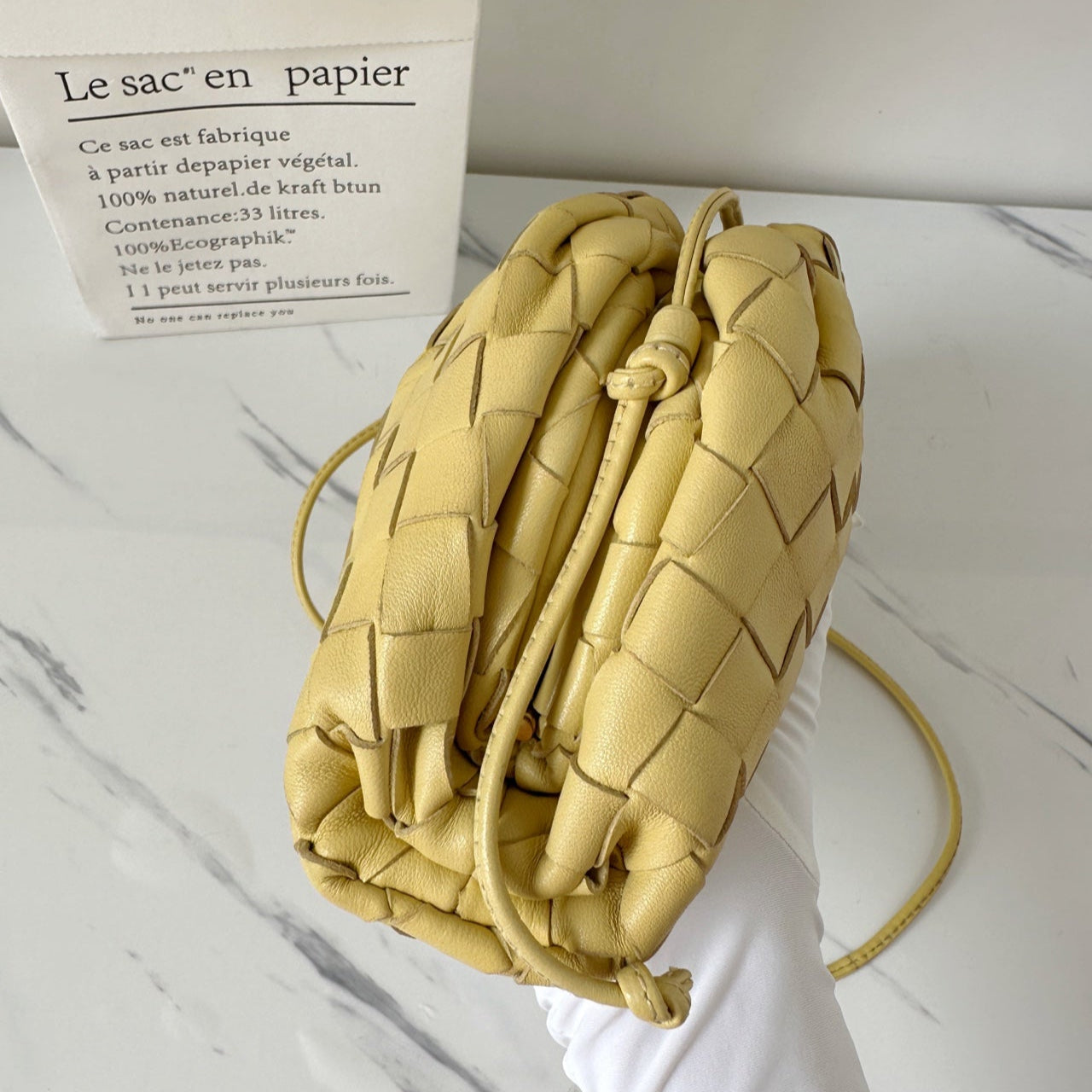 Bottega Veneta Intrecciato Mini Pouch Bag In Yellow