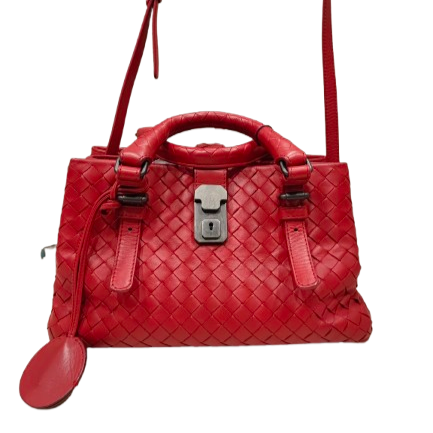 Bottega Veneta Intrecciato Roma Bag In Red