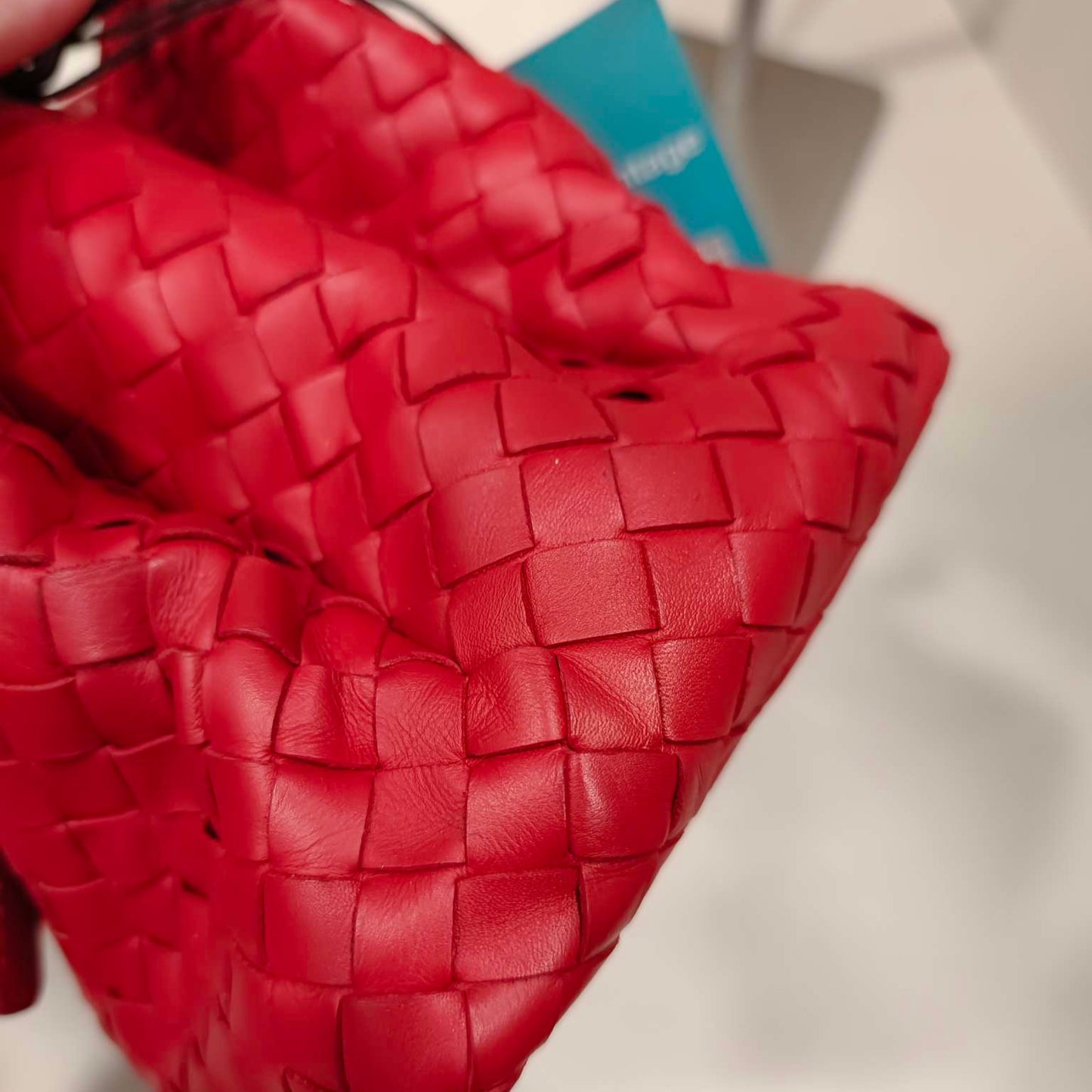 Bottega Veneta Intrecciato Roma Bag In Red