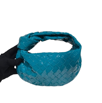 Bottega Veneta Jodie Patent Mini Hobo Bag In Lake Blue