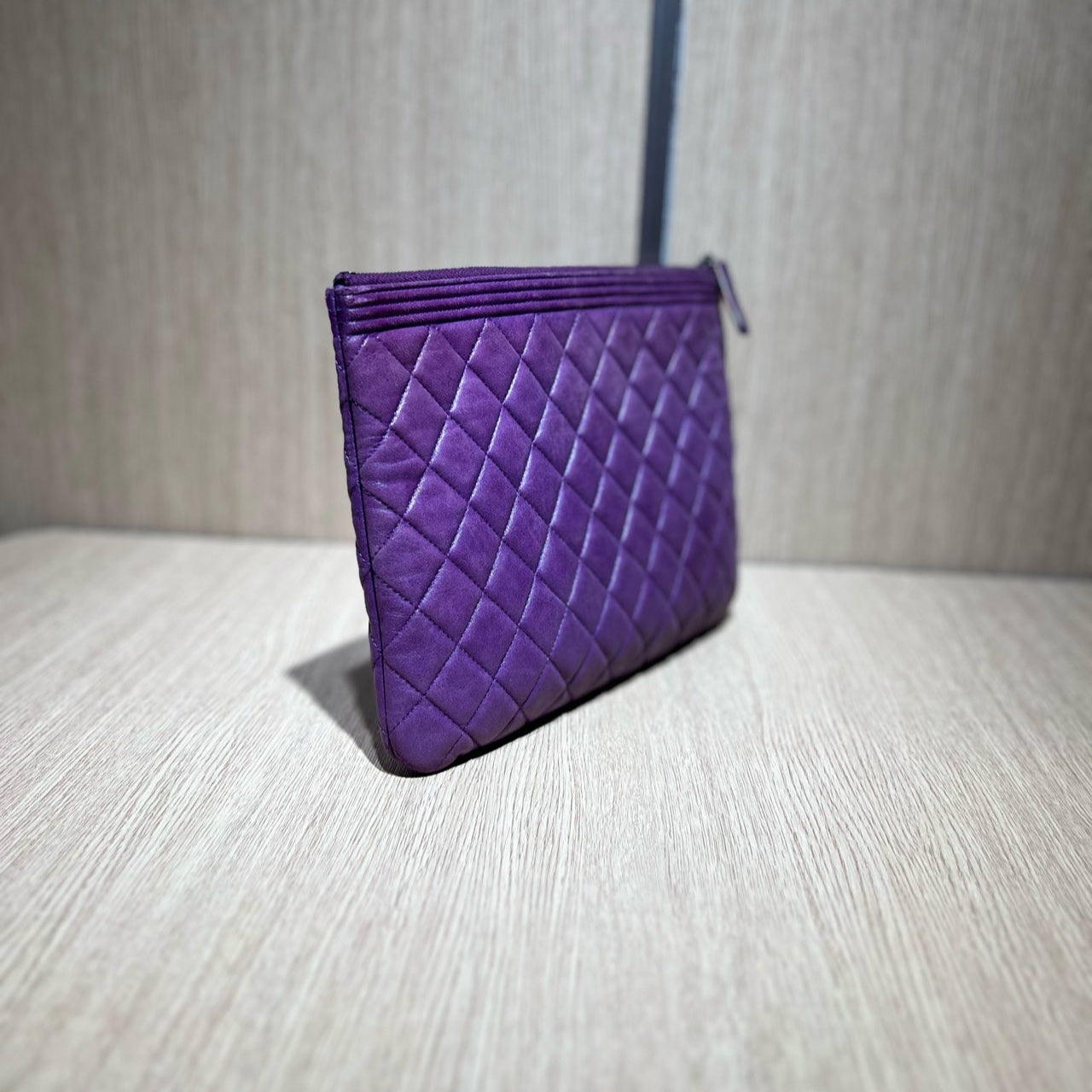 Chanel Boy Clutch Bag In Purple