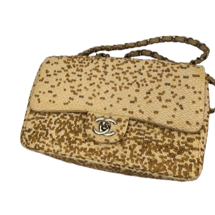 Chanel Raffia Sequin Flap Bag