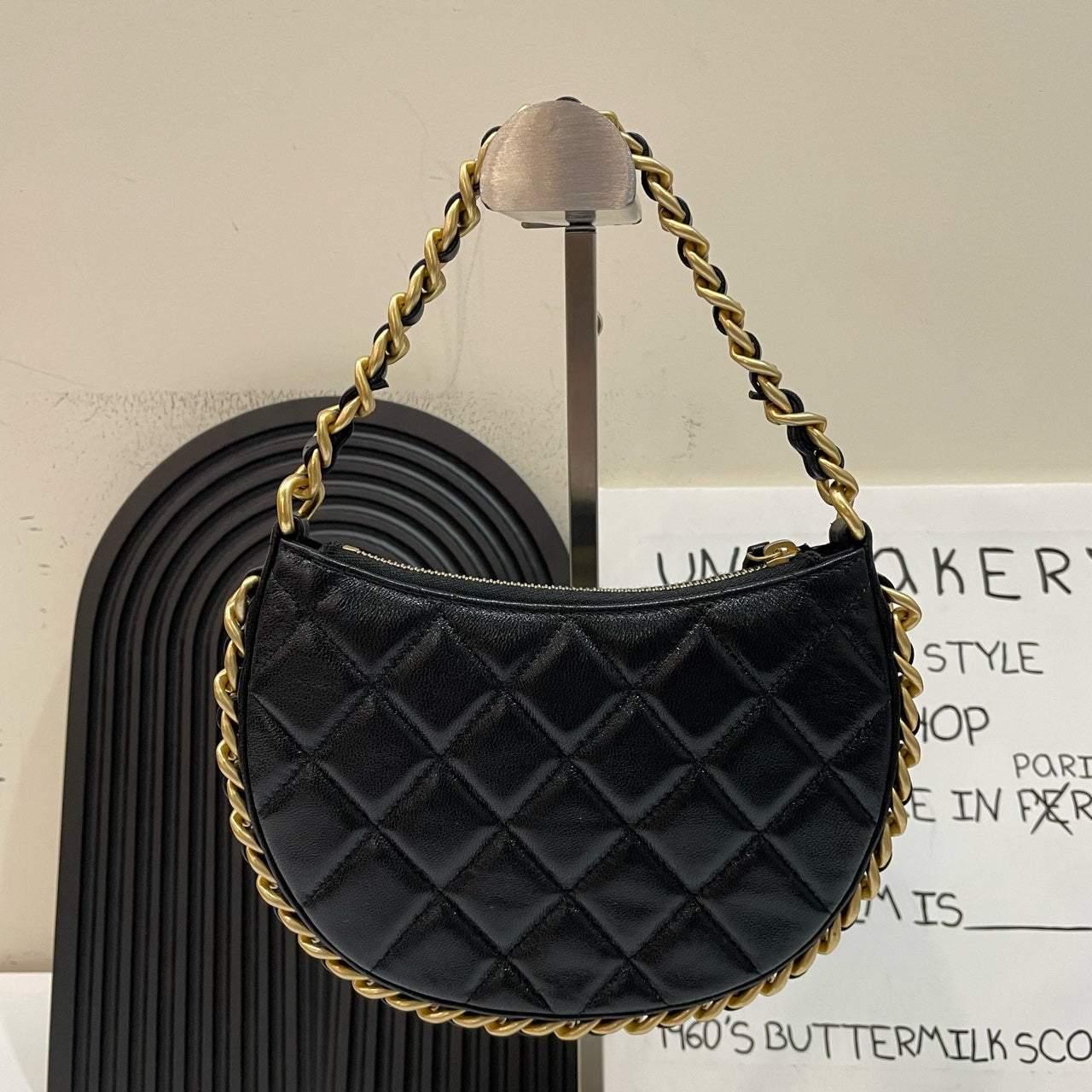 Chanel 23B Mini Hobo In Black