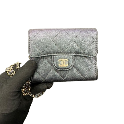 Chanel Quilted Mini Wallet On Chain In Iridescent