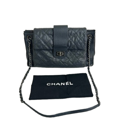 Chanel 2.55 Leather Crossbody Bag In Black