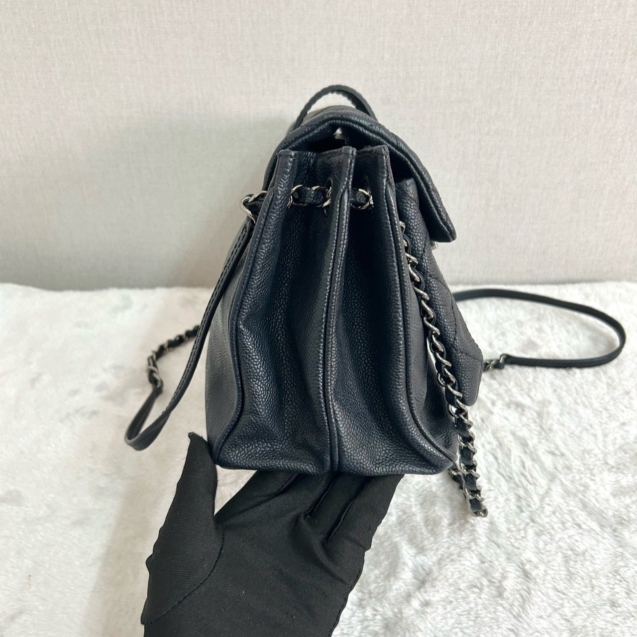 Chanel 2.55 Leather Crossbody Bag In Black