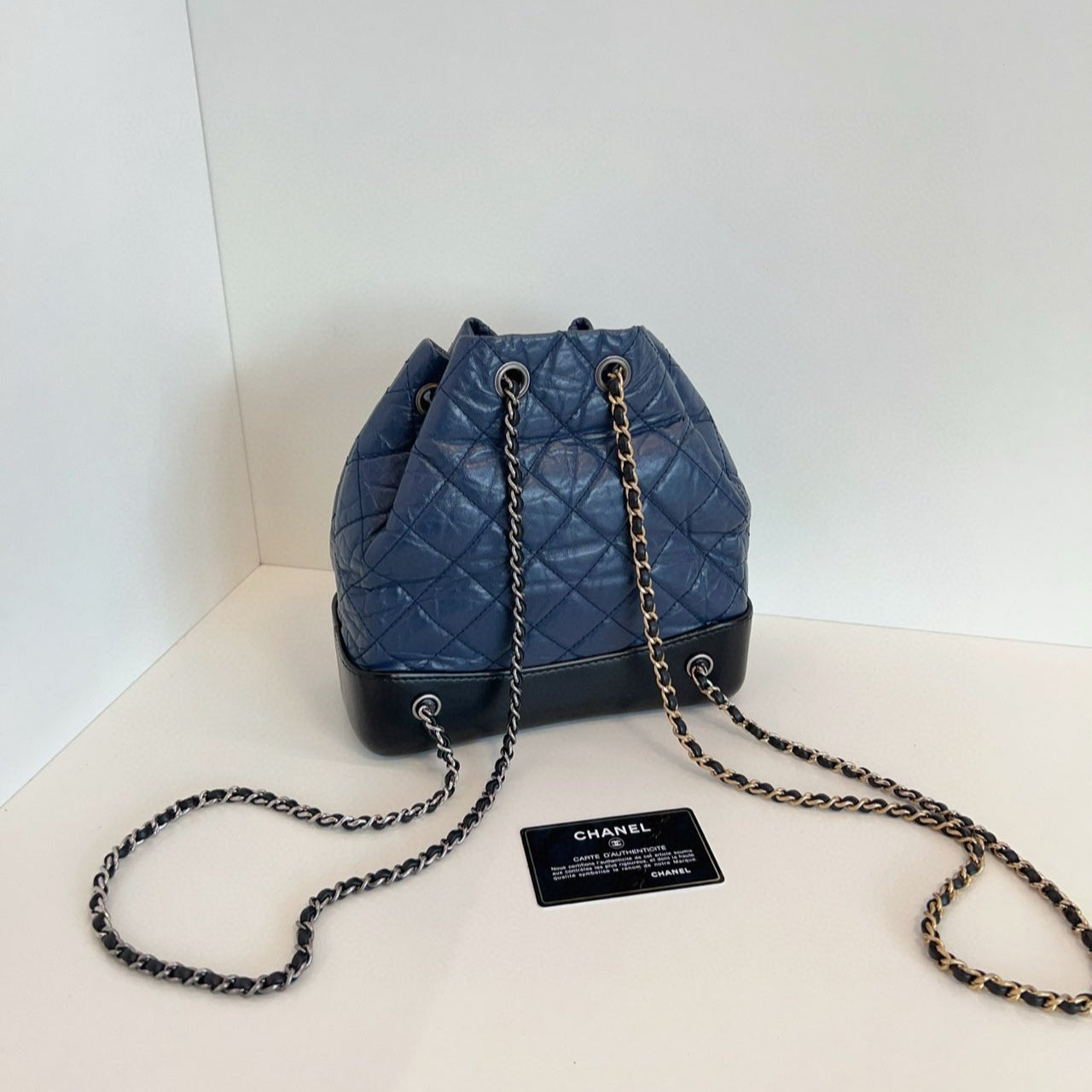 Chanel Gabrielle Backpack In Blue/Black