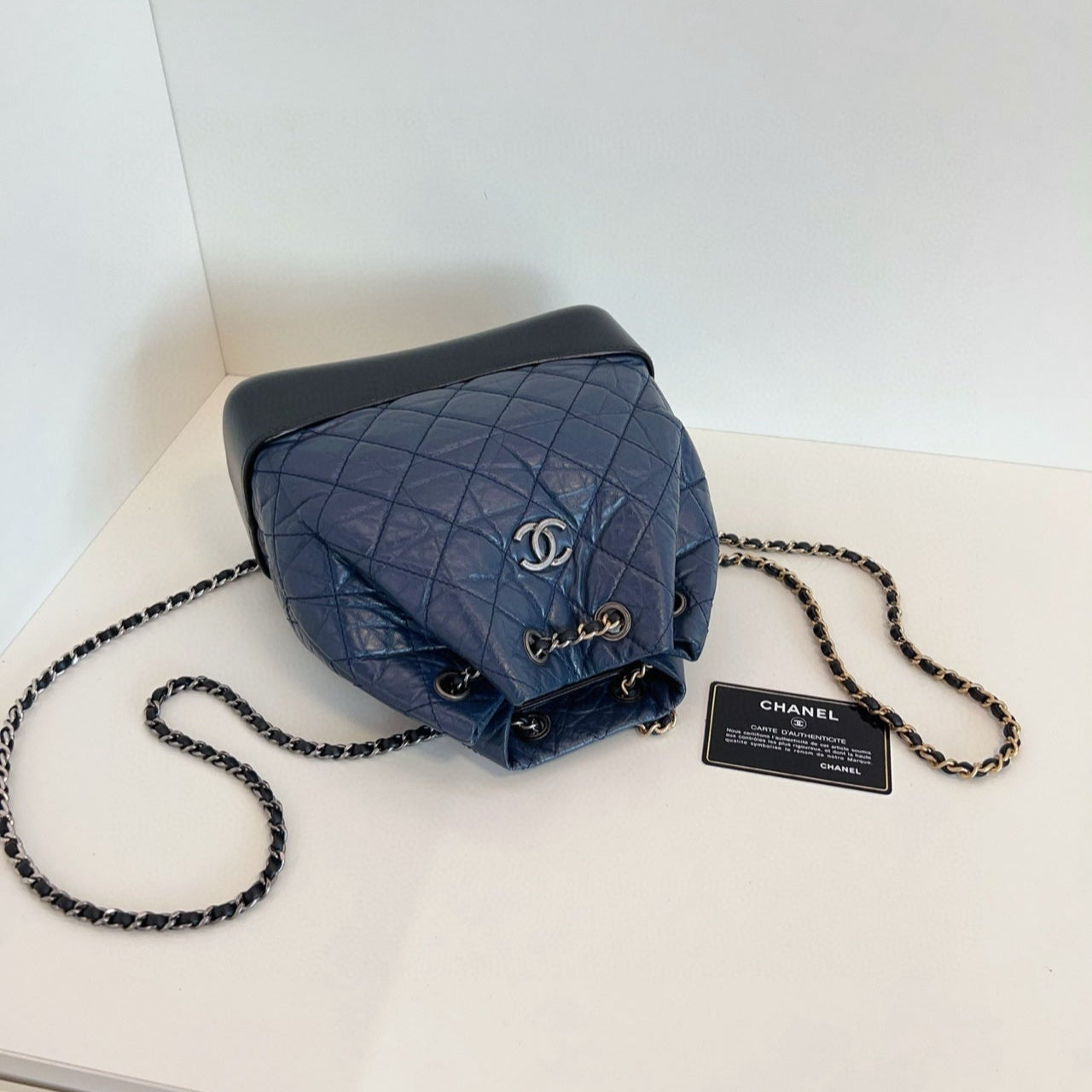 Chanel Gabrielle Backpack In Blue/Black