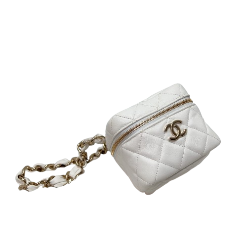 Chanel Classic Small Vanity With Chain In White