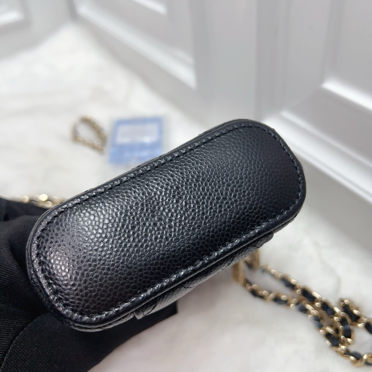 Chanel Mini Vanity Case With Chain In Black