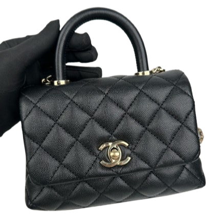 Chanel Flap Bag Coco Top Handle In Black