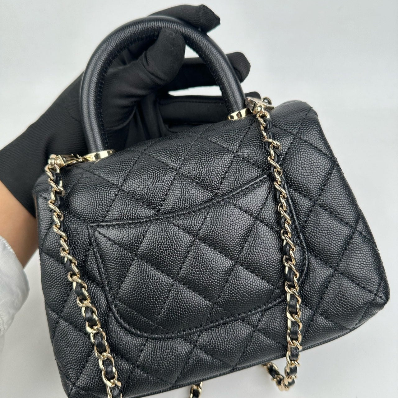 Chanel Flap Bag Coco Top Handle In Black