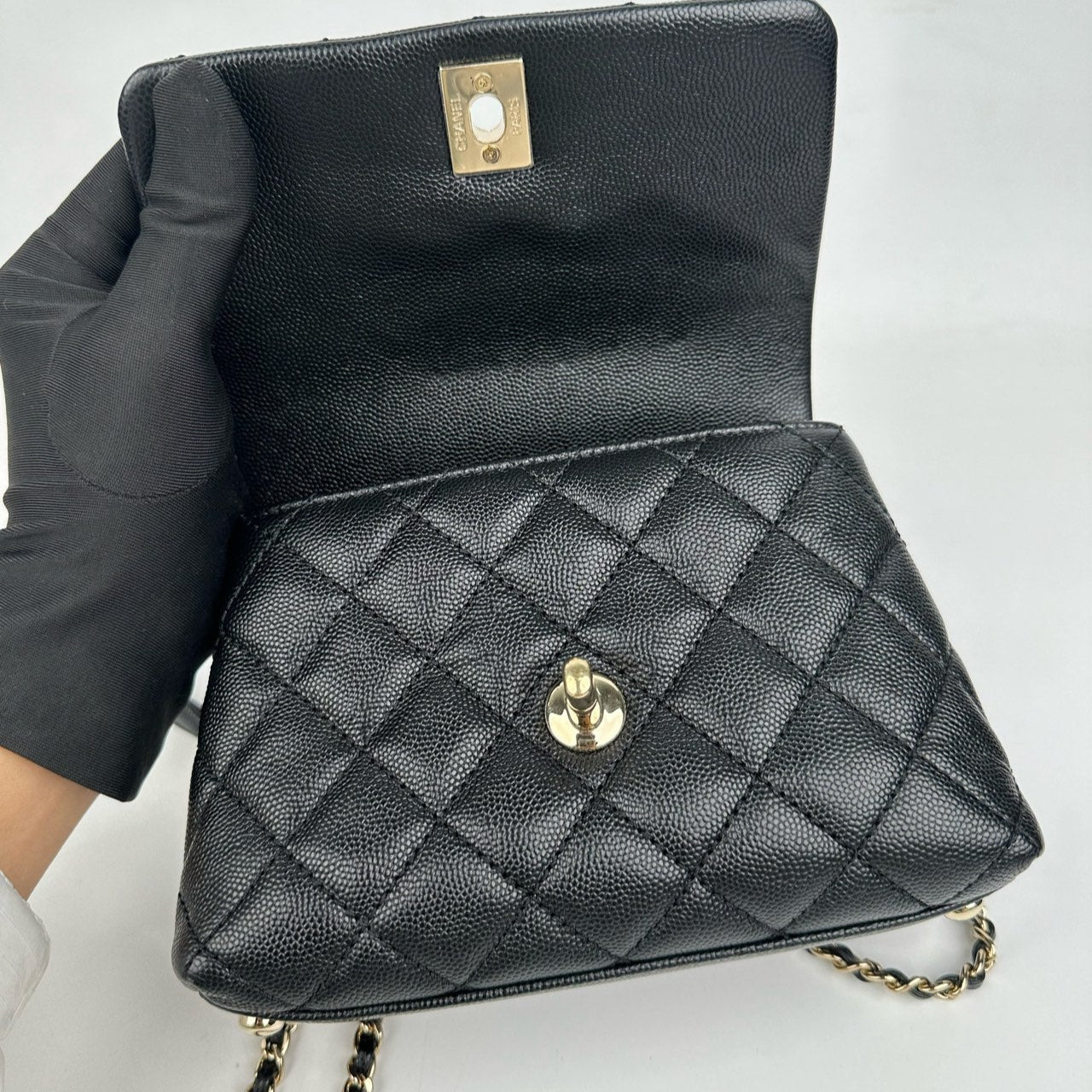 Chanel Flap Bag Coco Top Handle In Black