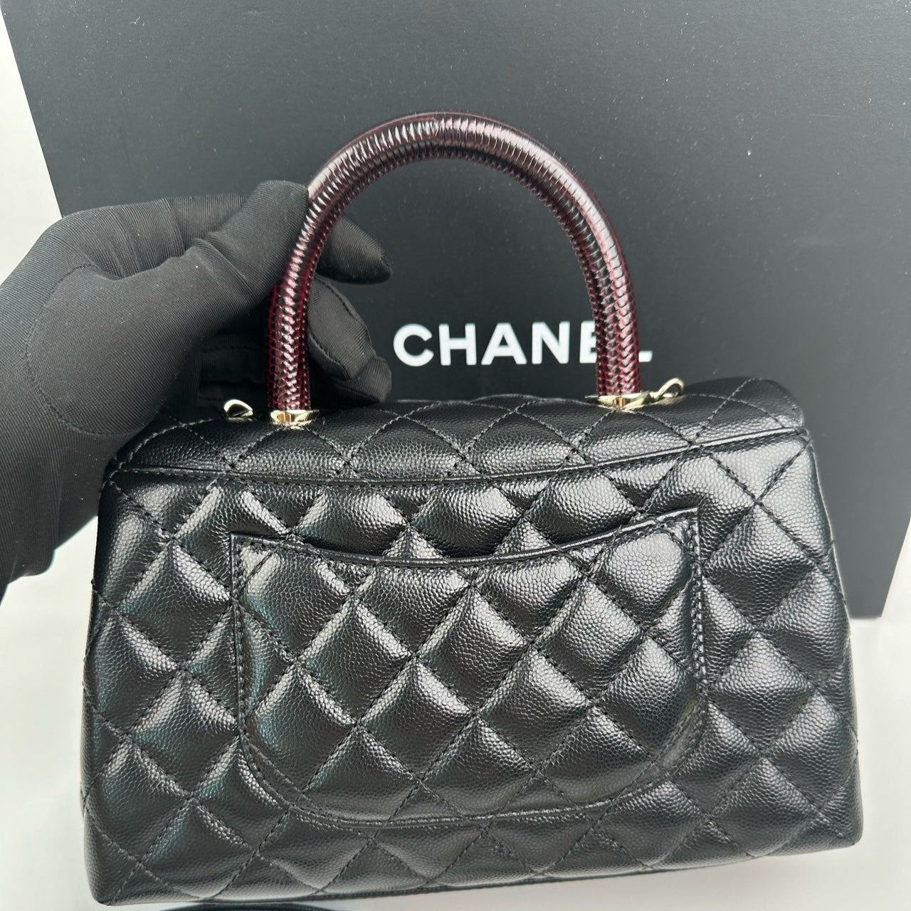 Chanel Flap Bag Coco Top Handle Mini In Black