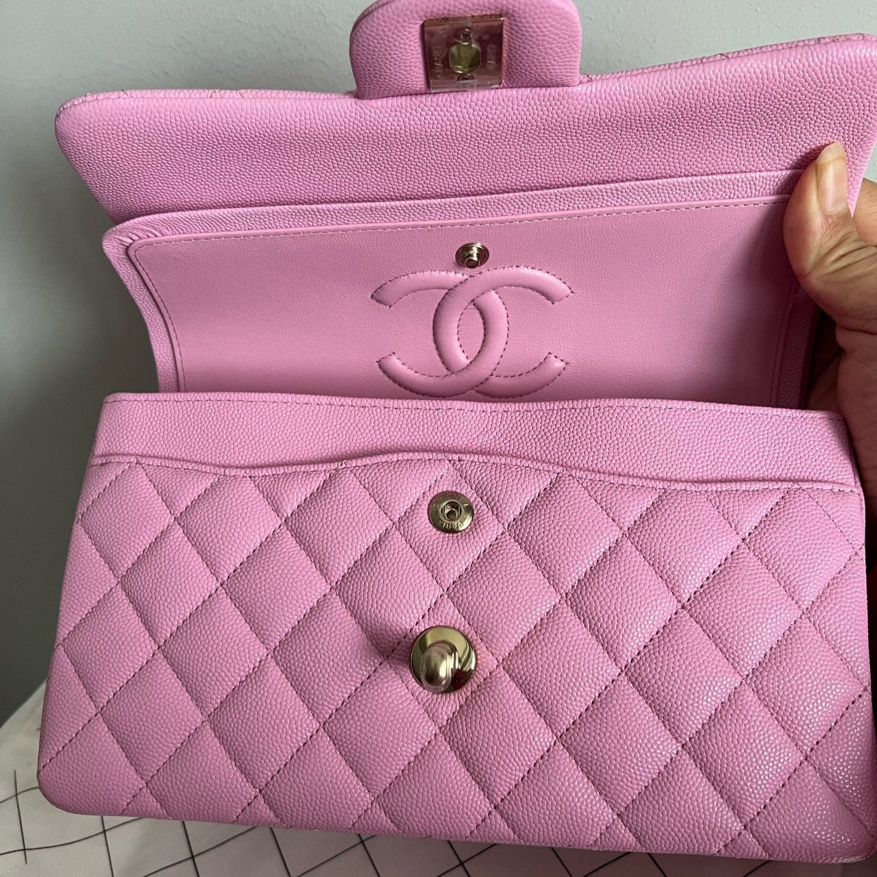 Chanel Classic Flap Small Bag In Pink