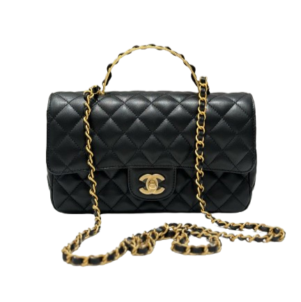 Chanel Classic Flap Bag Small With Top Handle In Black