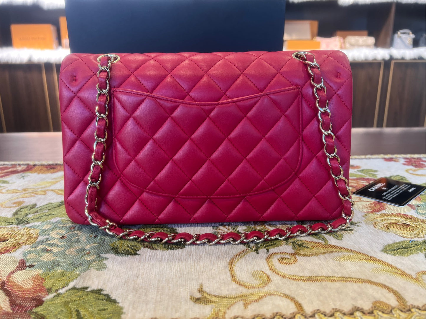 Chanel Classic Double Flap Bag Medium In Pink Quilted Lambskin