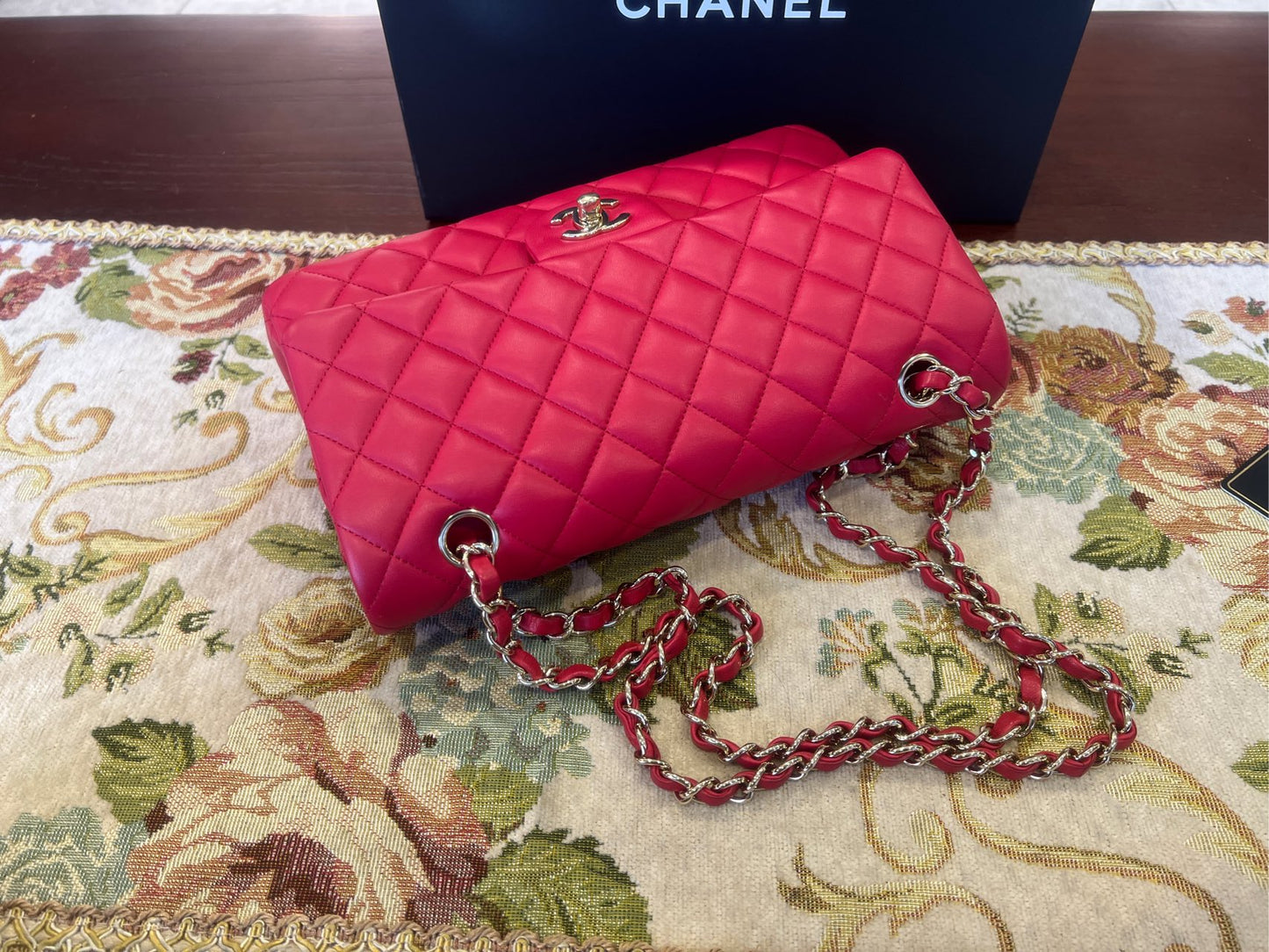 Chanel Classic Double Flap Bag Medium In Pink Quilted Lambskin