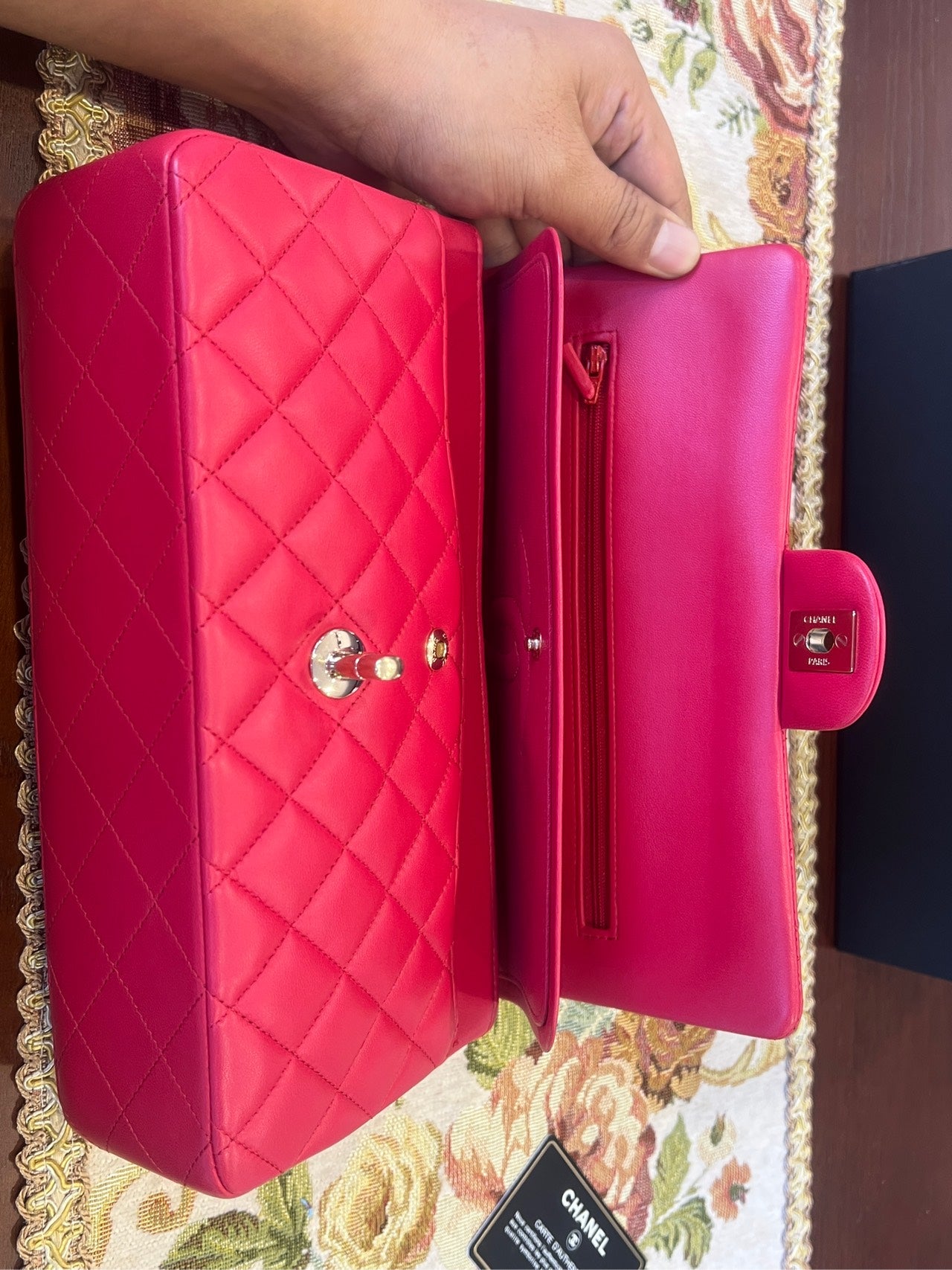 Chanel Classic Double Flap Bag Medium In Pink Quilted Lambskin