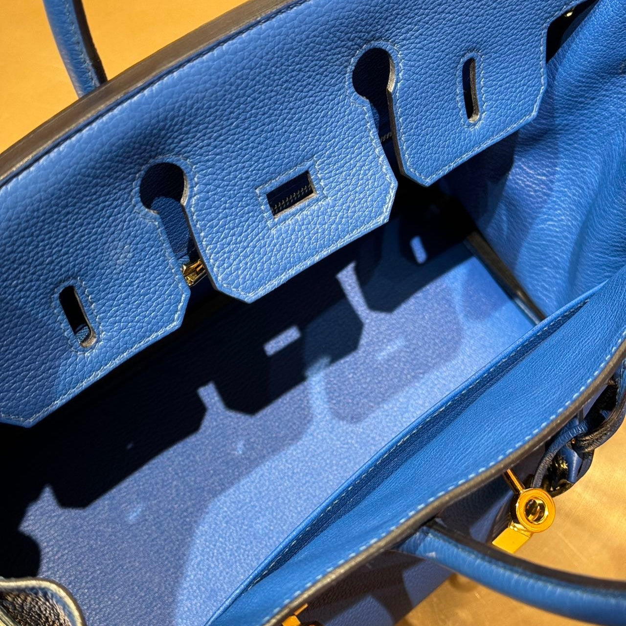 Hermès Birkin 25 71 Bleu France Togo Gold Hardware