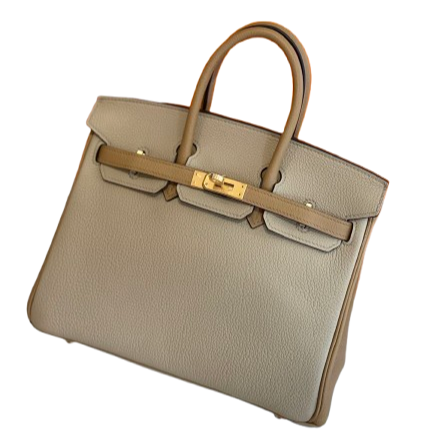 Hermès Birkin 25 SO Craie and Trench Togo Brushed Gold Hardware