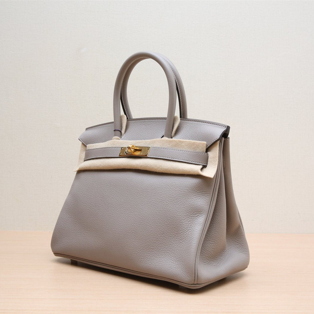 Hermès Birkin 30 M8 Gris Asphalte Taurillon Novillo Gold Haredware