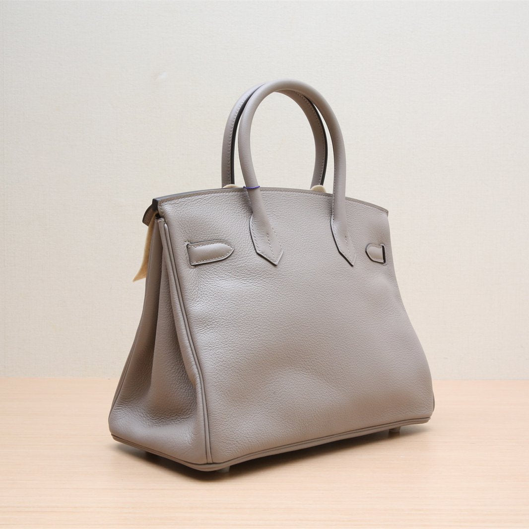 Hermès Birkin 30 M8 Gris Asphalte Taurillon Novillo Gold Haredware