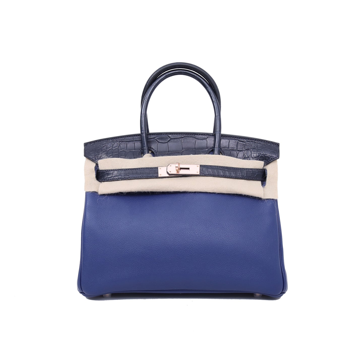 Hermès Birkin 30 73 Blue Saphir Taurillon Novillo Rose Gold Hardware