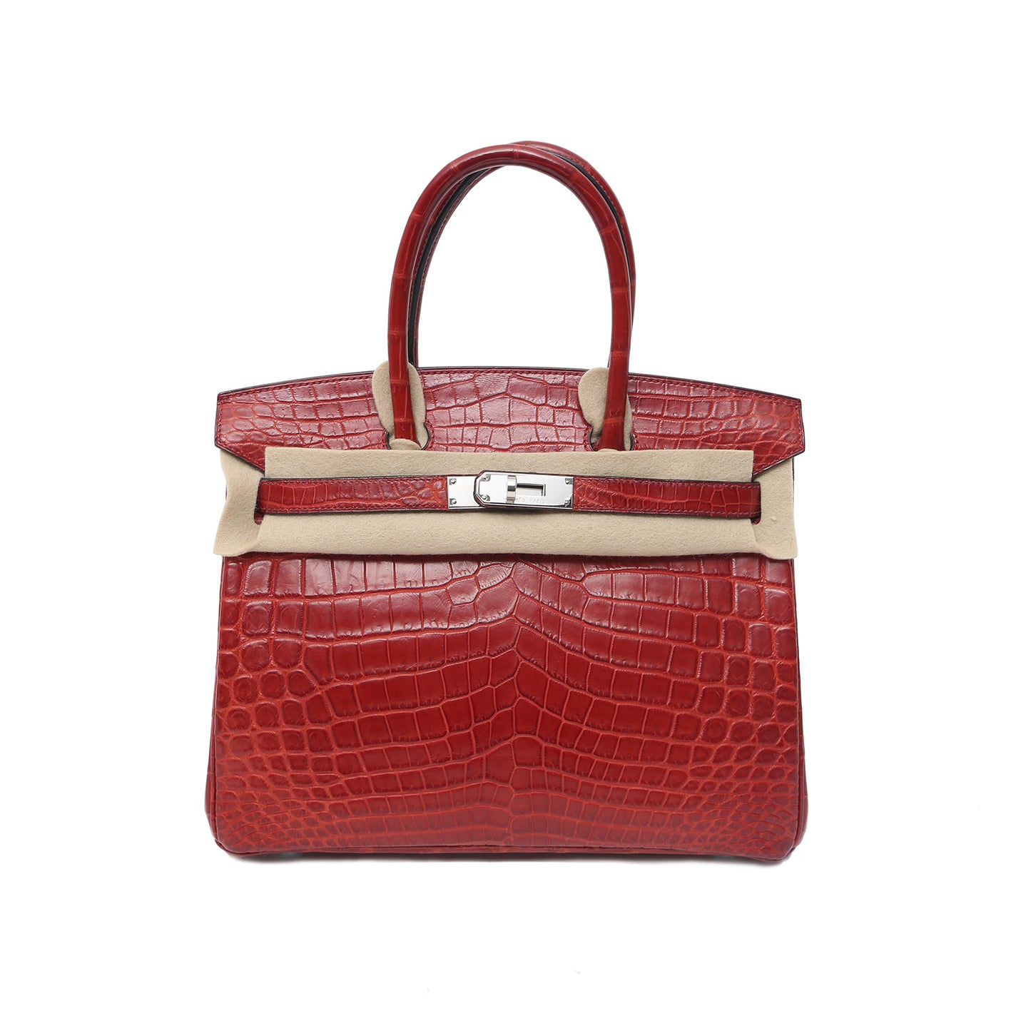 Hermès Birkin 30 Q5 Rouge Casaque Niloticus Crocodile Palladium Hardware