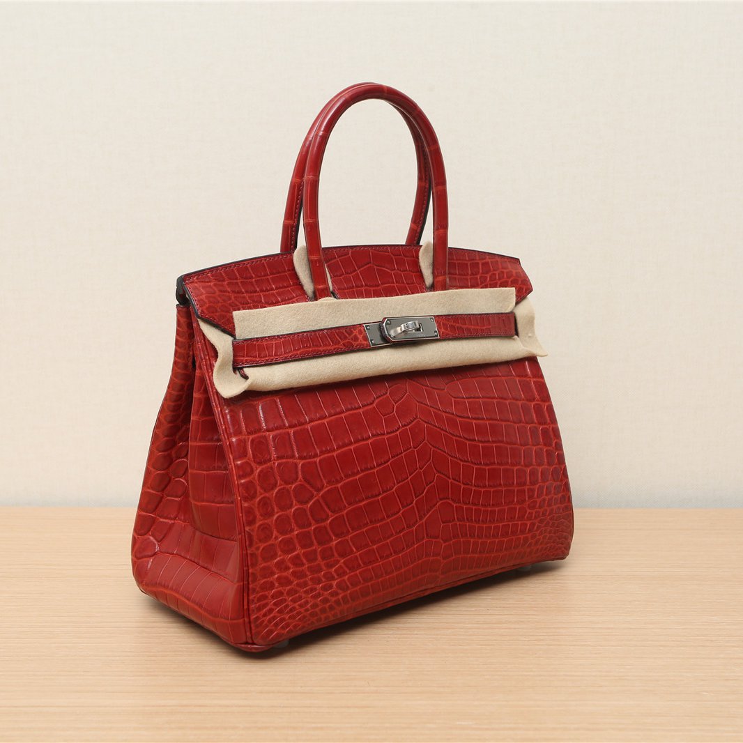 Hermès Birkin 30 Q5 Rouge Casaque Niloticus Crocodile Palladium Hardware