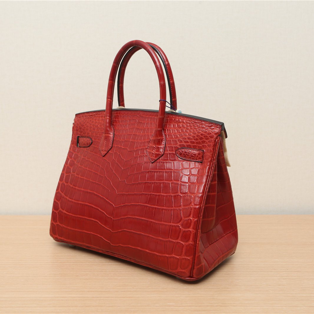 Hermès Birkin 30 Q5 Rouge Casaque Niloticus Crocodile Palladium Hardware