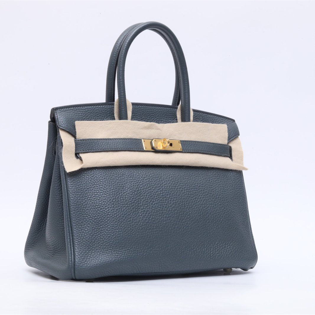 Hermès Birkin 30 Y7 Blue Orage Togo Gold Hardware